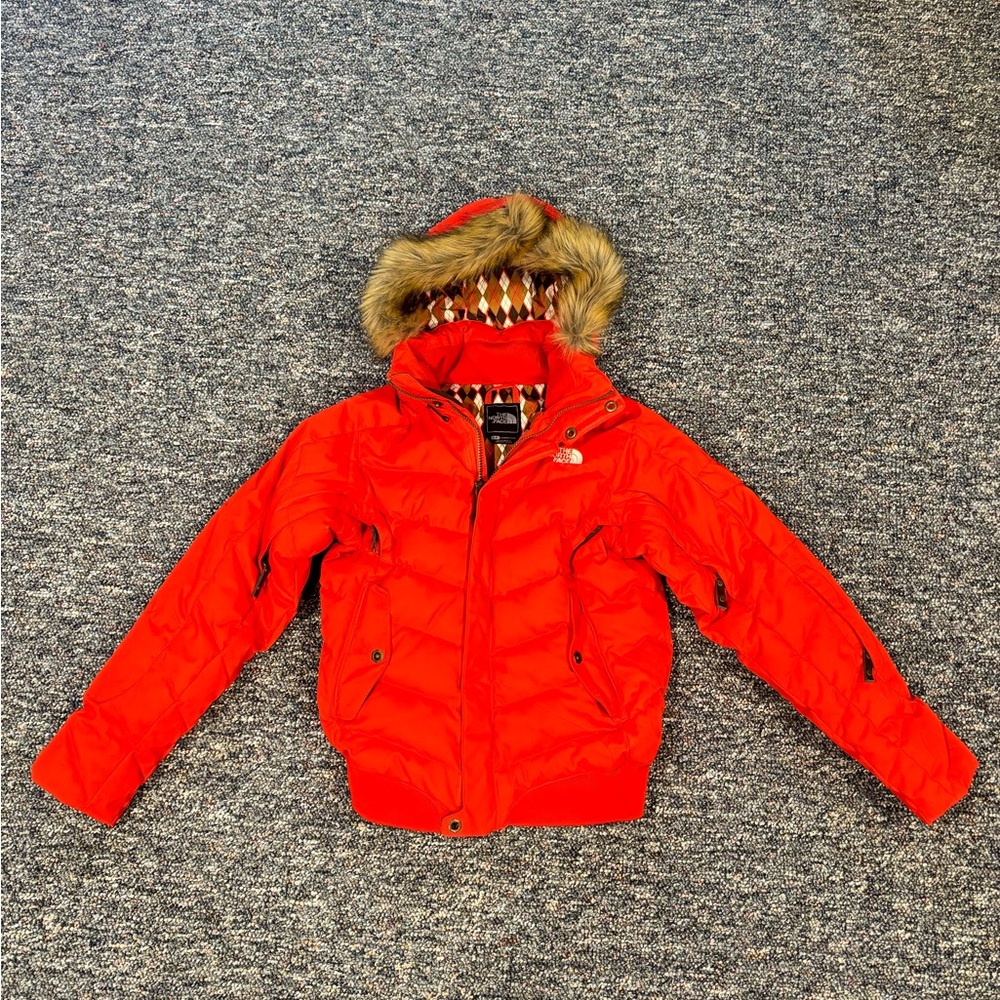 THE NORTH FACE 600 Puffer Goose Down RECCO Ski Coat Jacket Hooded Small Ladies